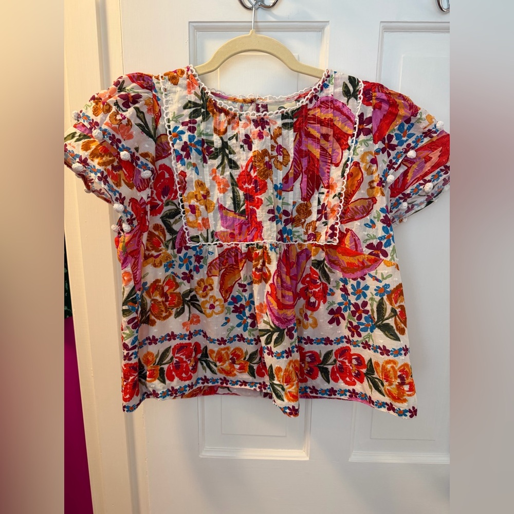 FARM Rio Women's Vibrant Floral Blouse - Red, Pink, Orange
